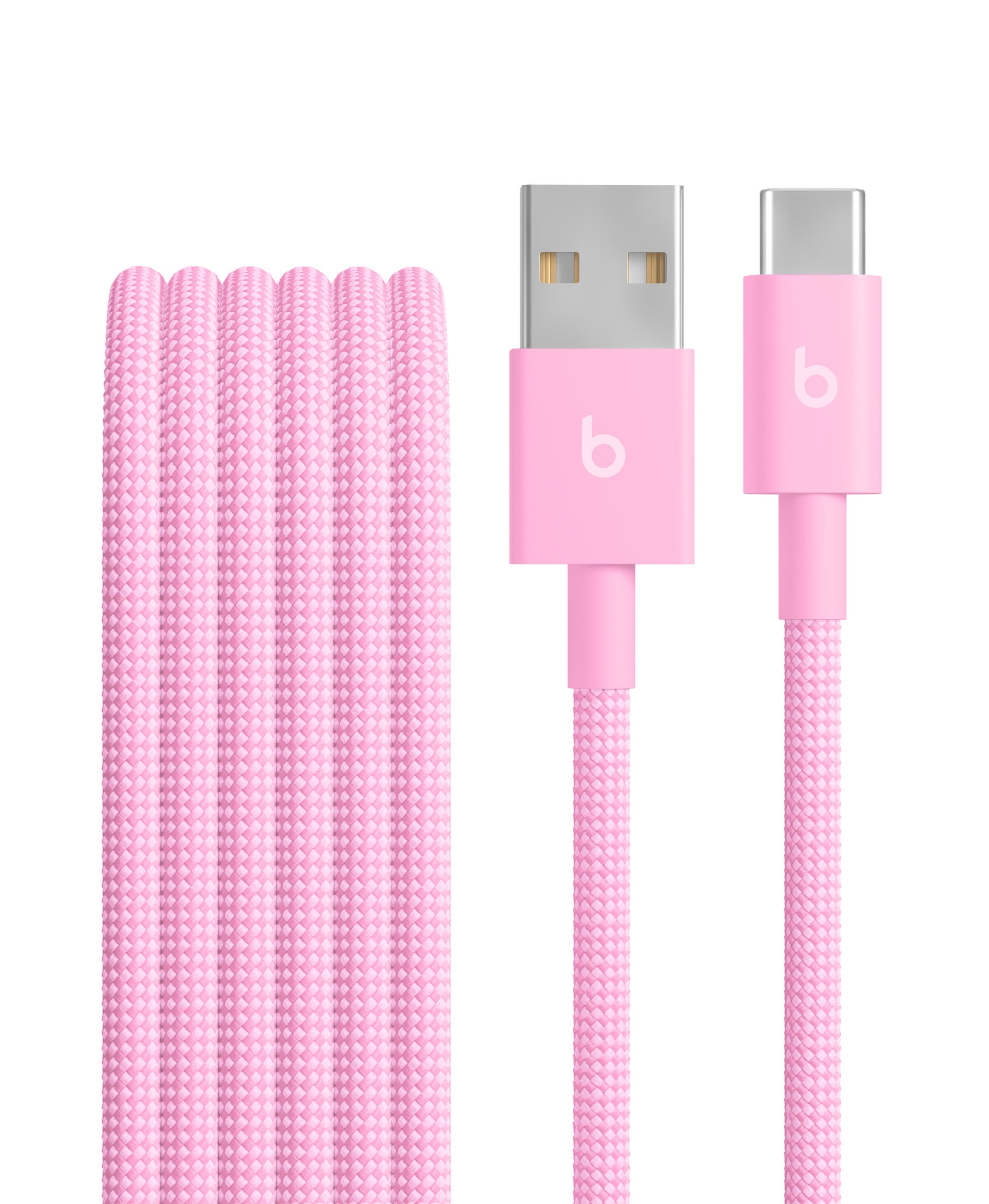 USB-A to USB-C Cable (5 ft) Power Pink